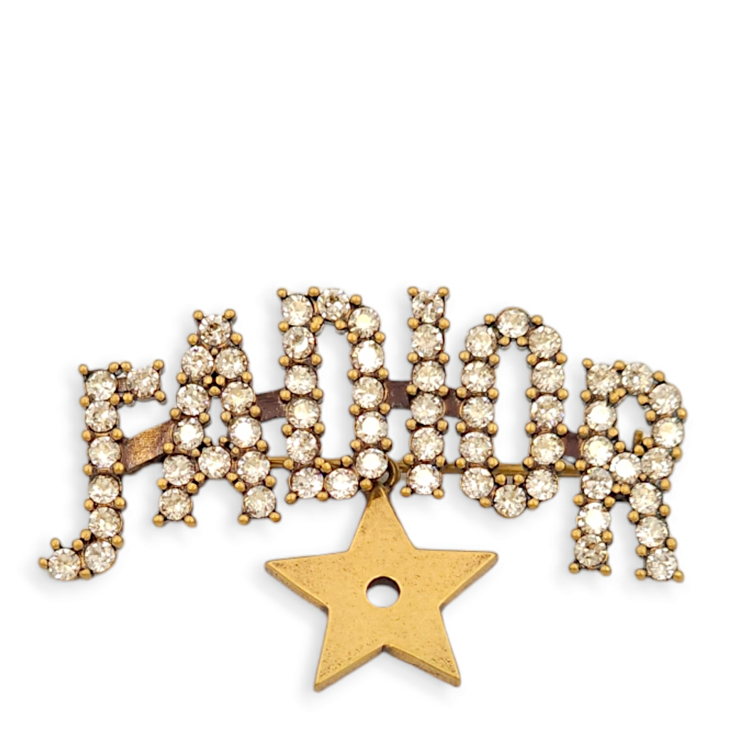dior ブローチ　J'ADIOR Christian Dior J'adior Crystal Diamonte Gold Star Pin Brooch