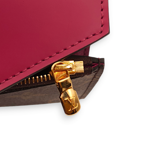 Zoe Monogram/Red Wallet, Gold hardware