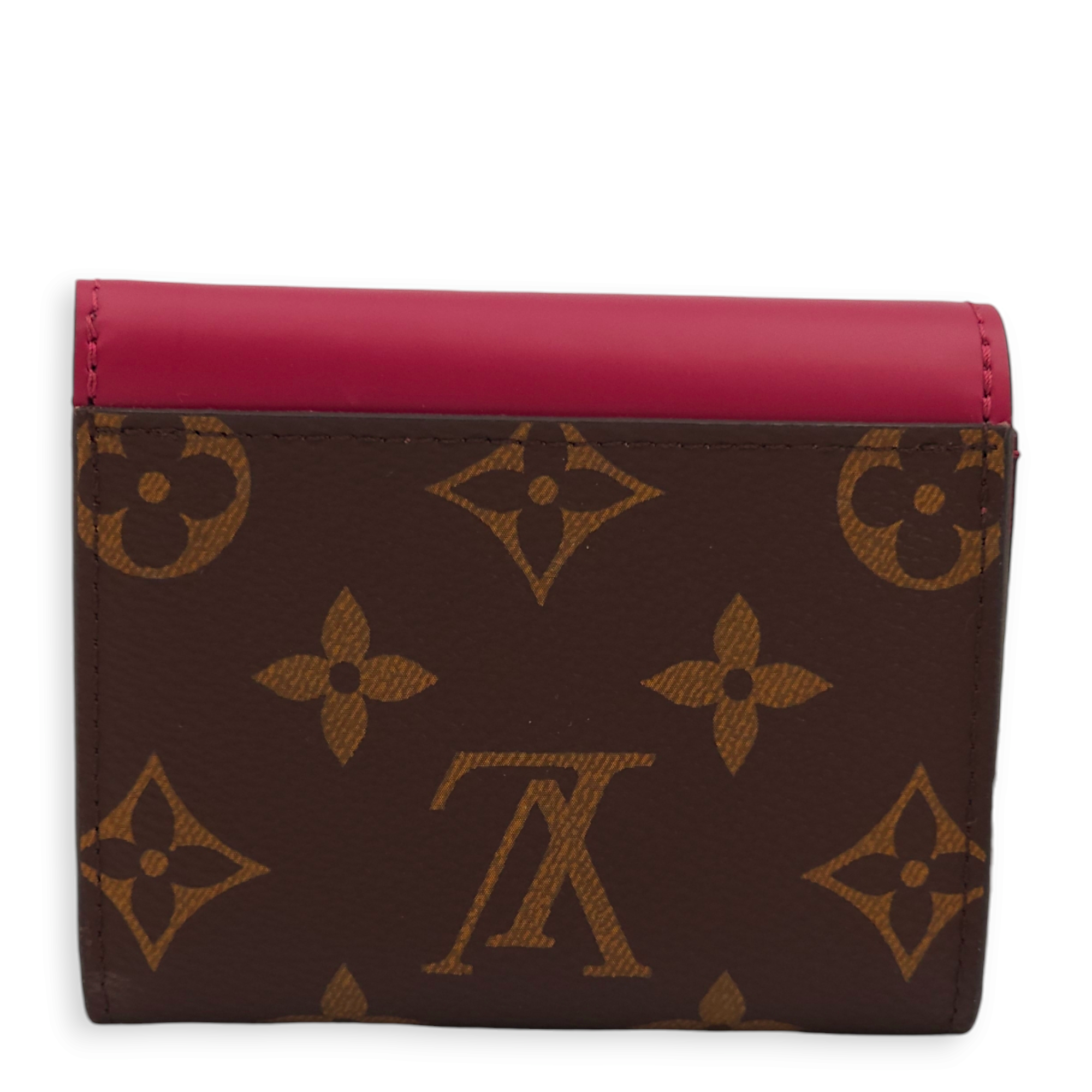 Zoe Monogram/Red Wallet, Gold hardware