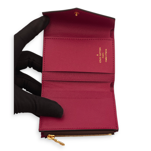 Zoe Monogram/Red Wallet, Gold hardware