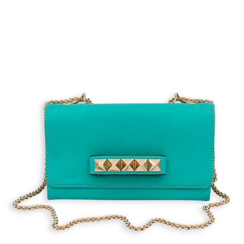 Rockstuds Va Va Voom Green Crossbody Bag, Gold hardware