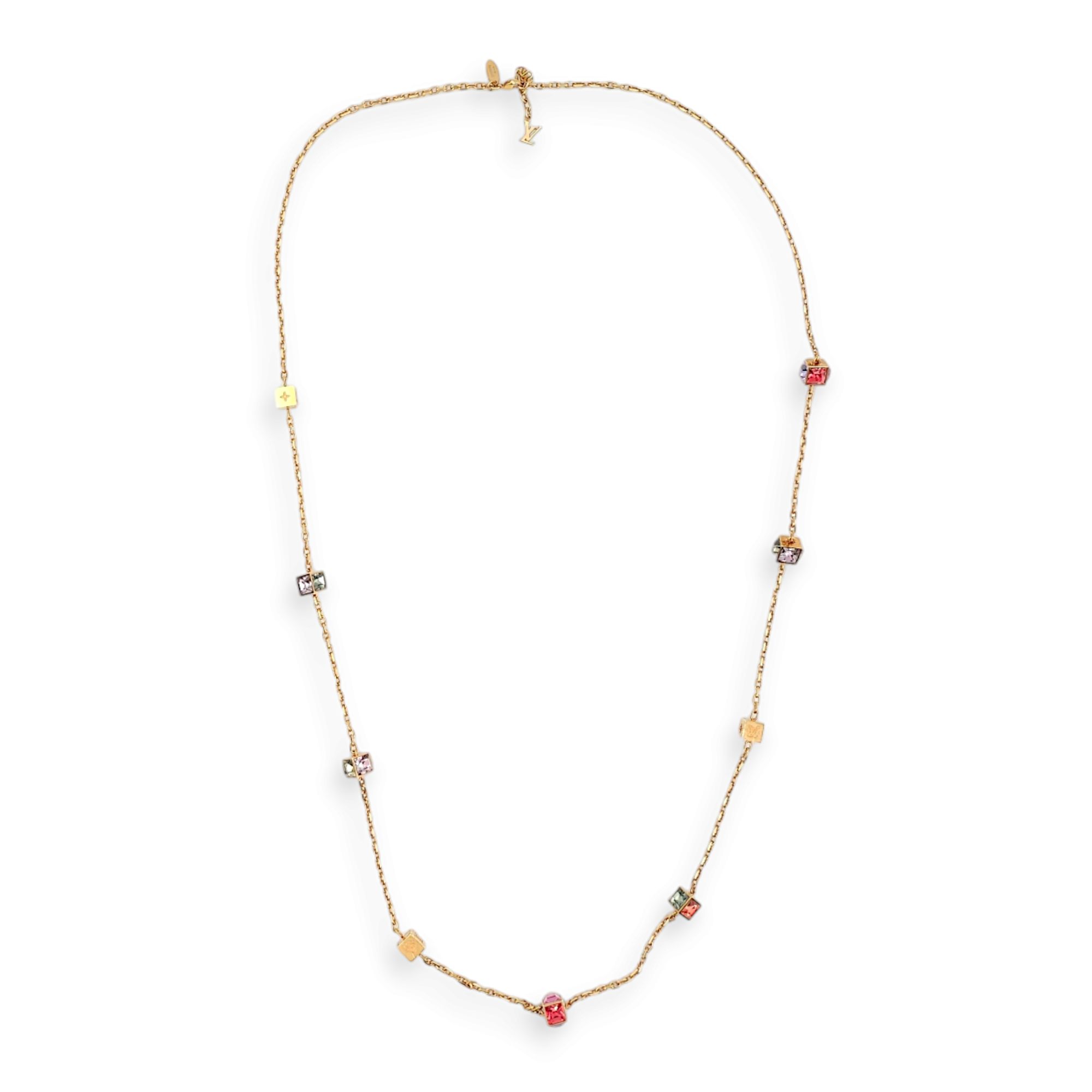 Gamble Long Multi-colour Necklace , Gold hardware