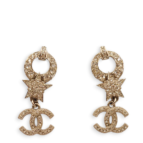 20C CC & Star White Earrings, Palladium hardware