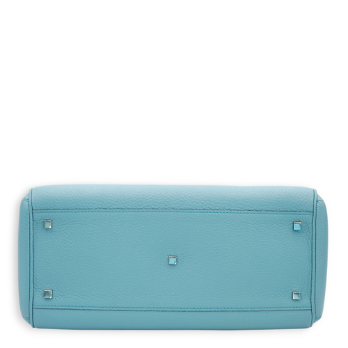 Pauline Blue Jean Top Handle Bag in Calfskin, Palladium hardware