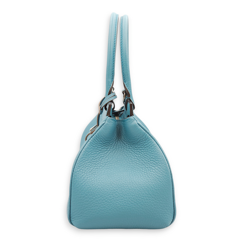 Pauline Blue Jean Top Handle Bag in Calfskin, Palladium hardware