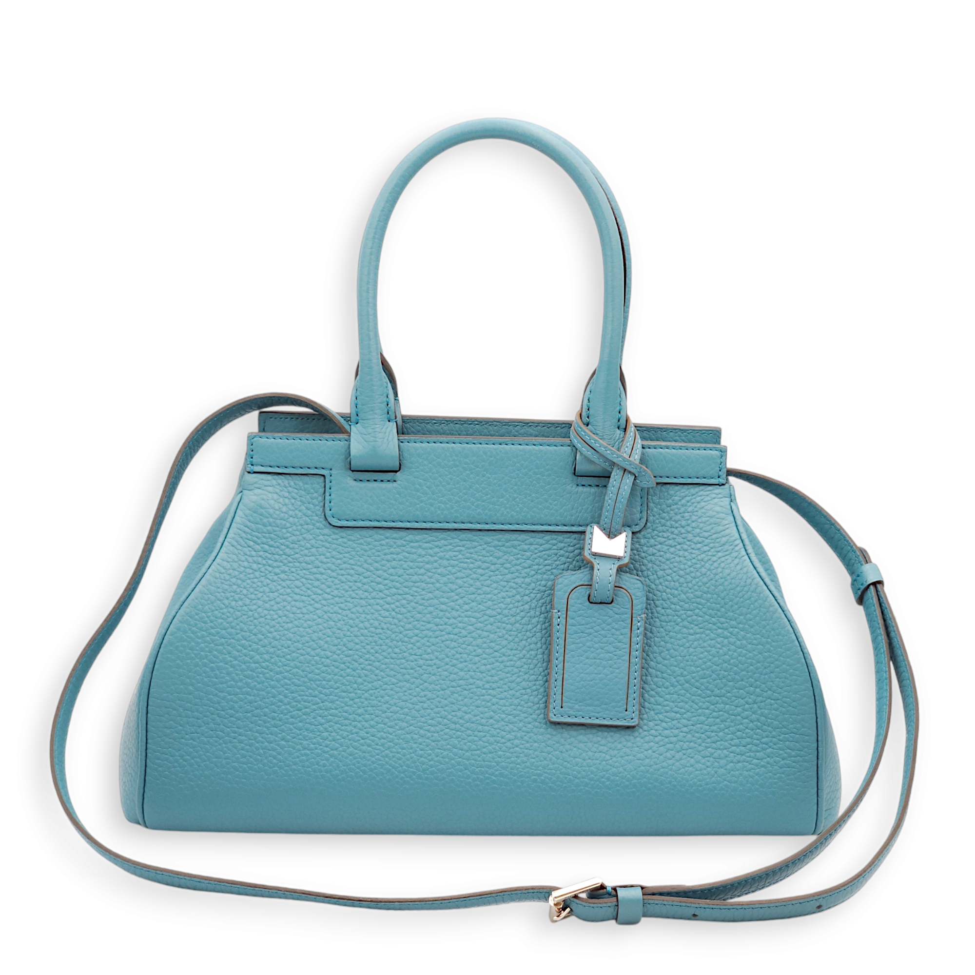 Pauline Blue Jean Top Handle Bag in Calfskin, Palladium hardware