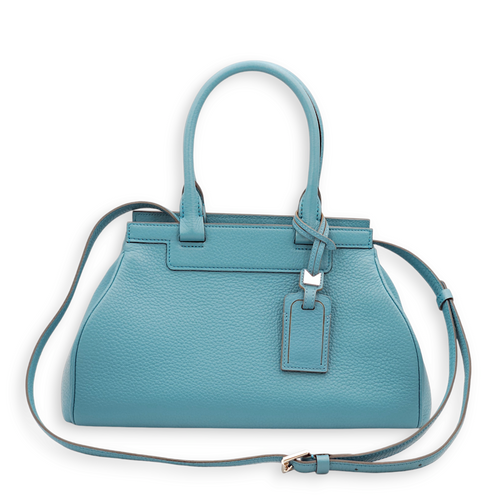 Pauline Blue Jean Top Handle Bag in Calfskin, Palladium hardware