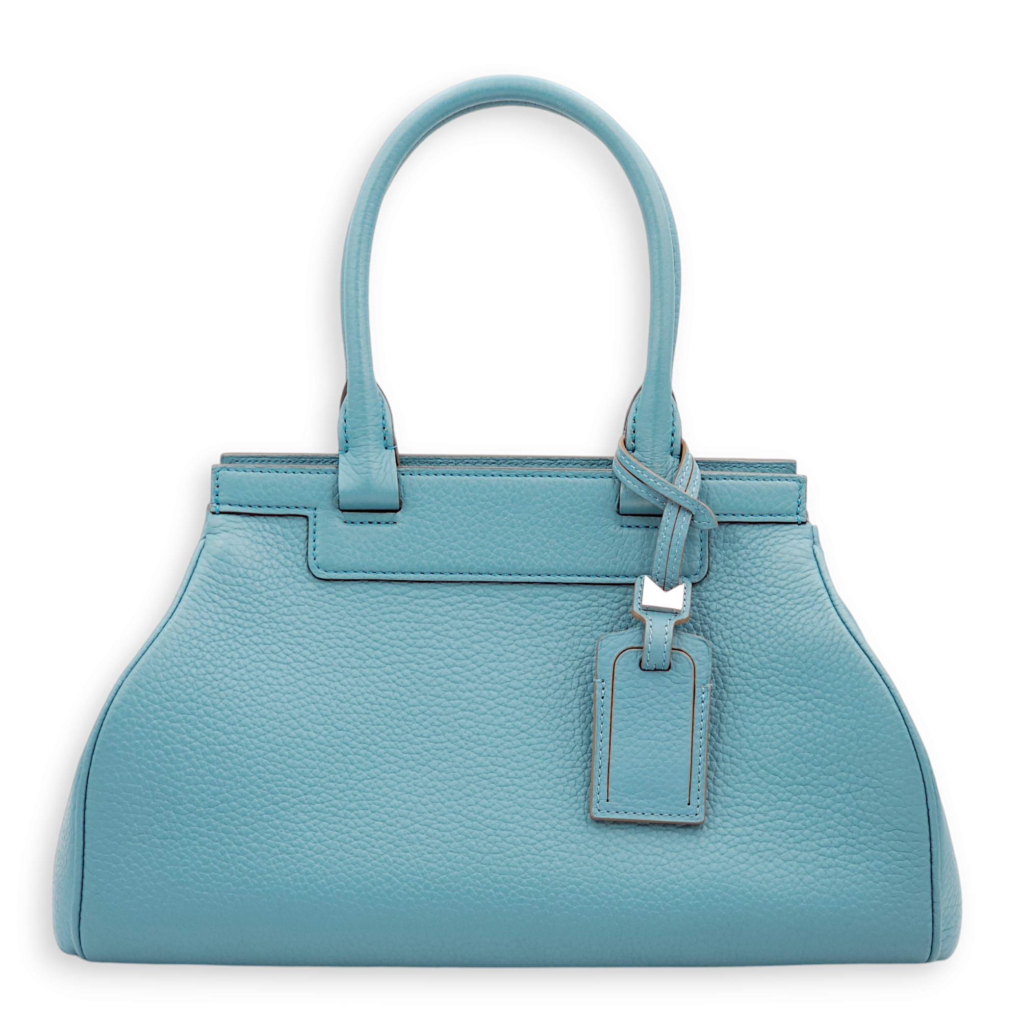 Pauline Blue Jean Top Handle Bag in Calfskin, Palladium hardware