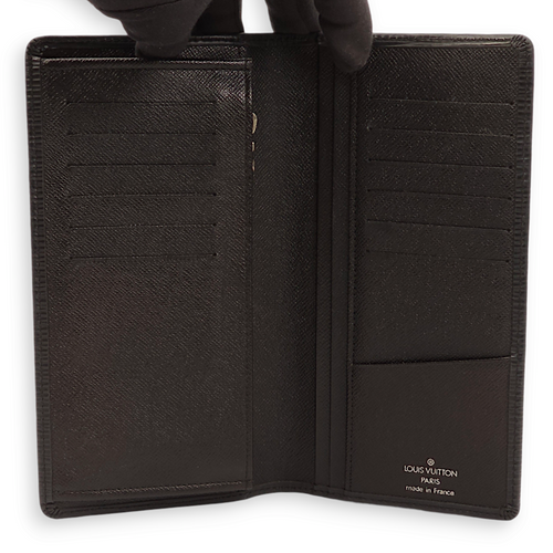 Brazza Black Wallet in Epi Leather, Palladium hardware