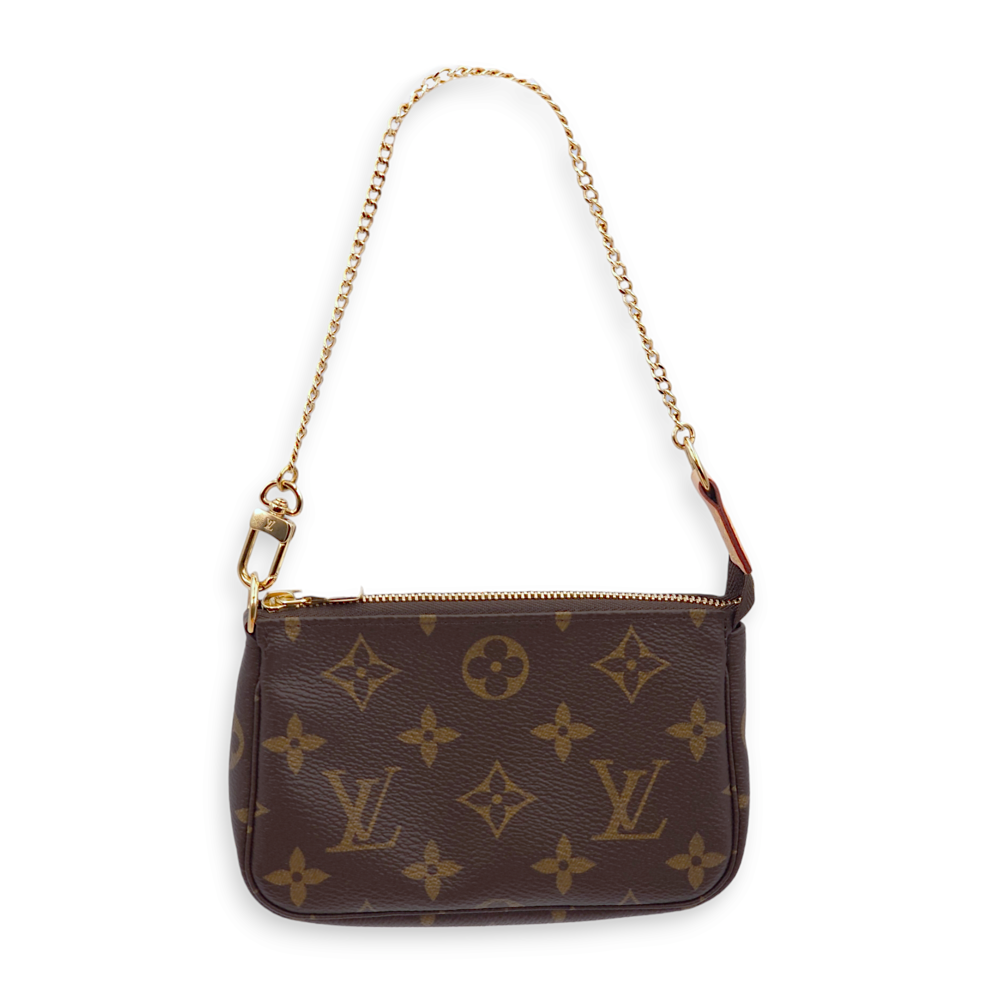 Pochette Mini Monogram Pouch in Canvas, Gold hardware