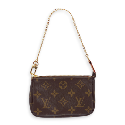 Pochette Mini Monogram Pouch in Canvas, Gold hardware