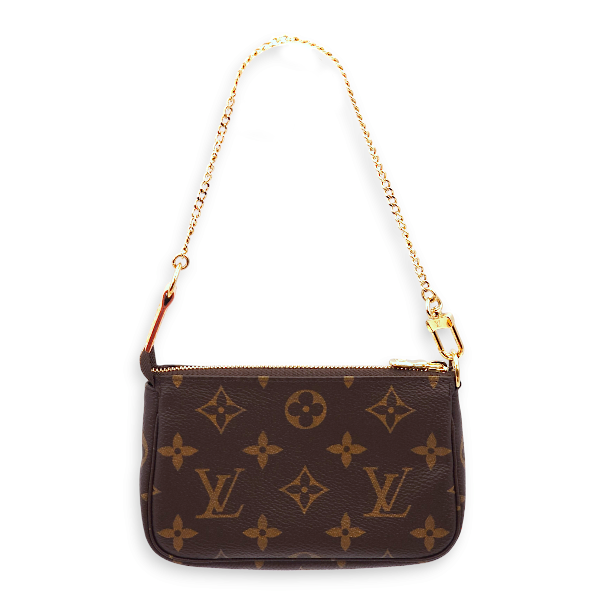 Pochette Mini Monogram Pouch in Canvas, Gold hardware