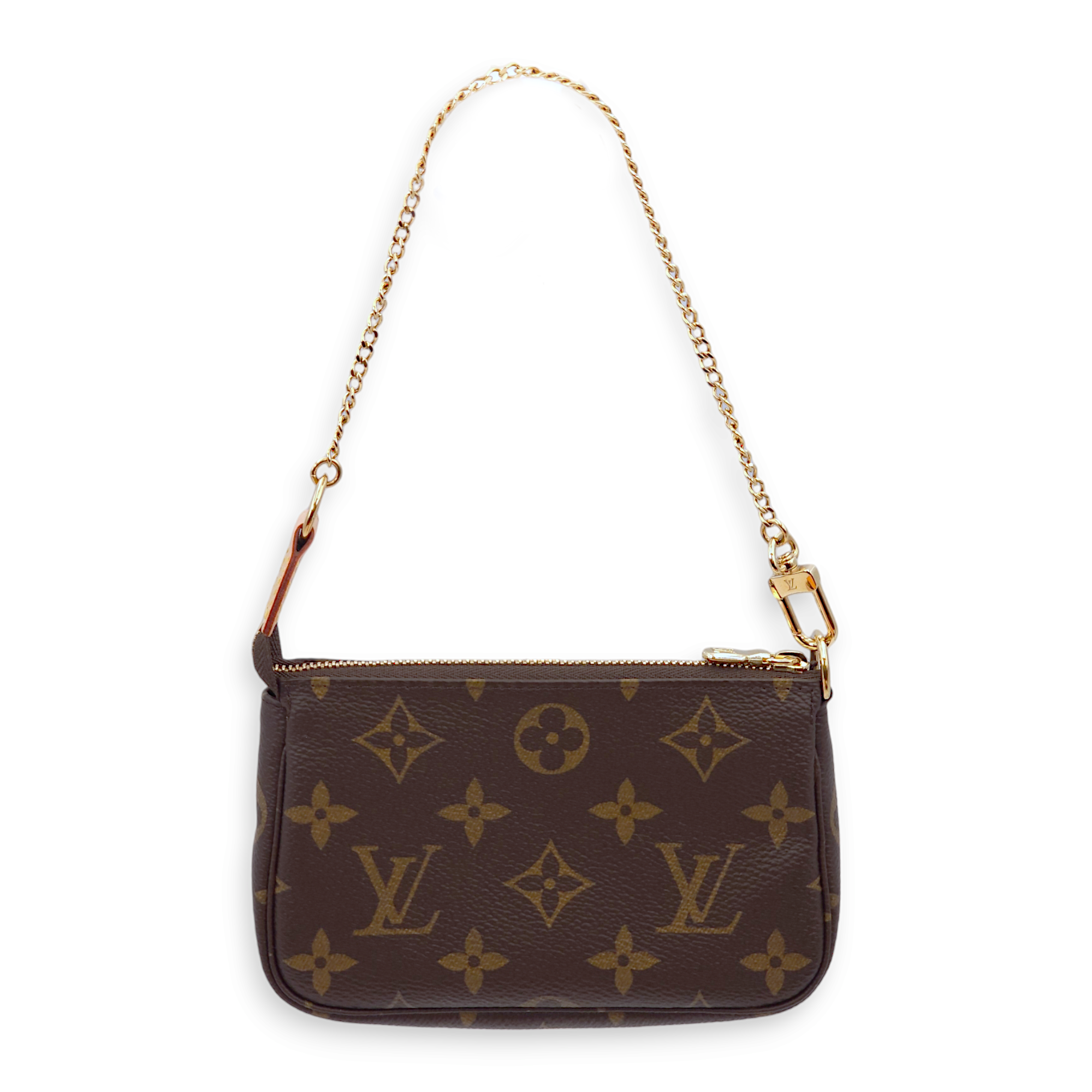 Pochette Mini Monogram Pouch in Canvas, Gold hardware