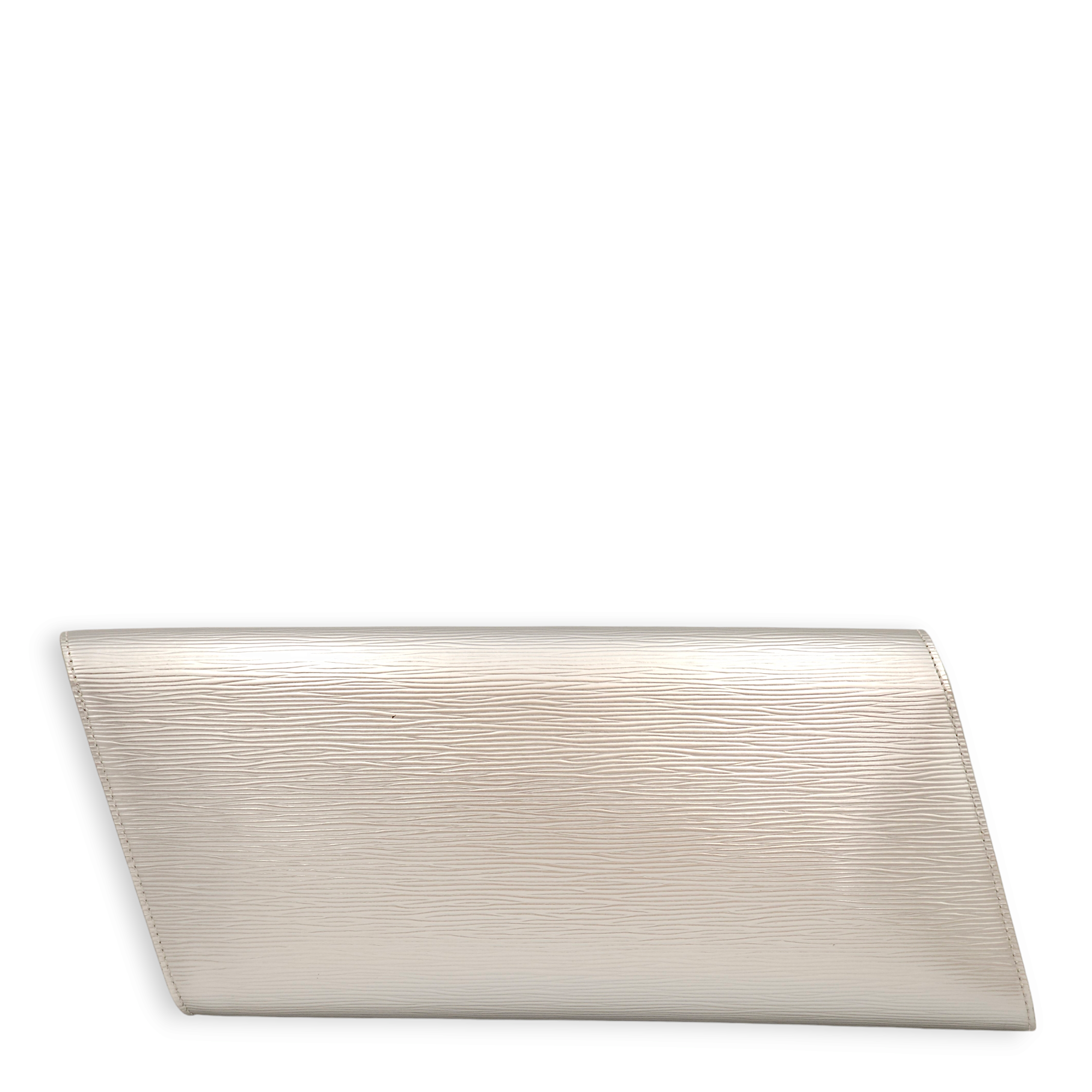 Blade Silver Clutch in Epi Leather, 2-Tone hardware