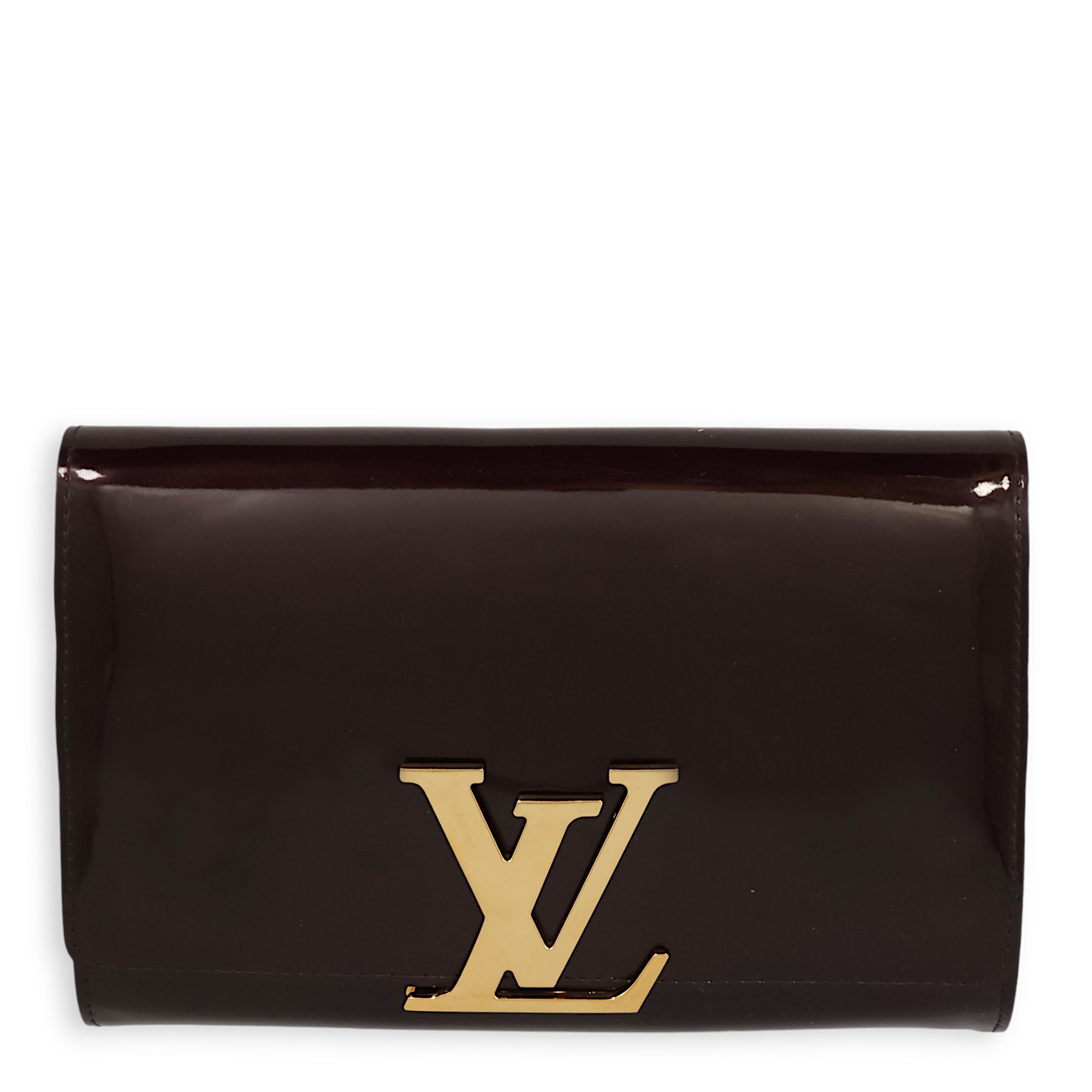 Chain Louise Clutch GM Amarante Shoulder Bag in Vernis, Gold hardware