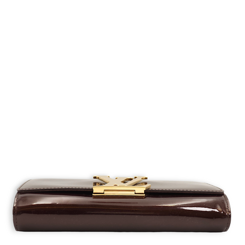 Chain Louise Clutch GM Amarante Shoulder Bag in Vernis, Gold hardware