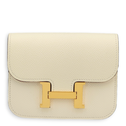 Constance Slim Nata Wallet in Epsom, Gold hardware