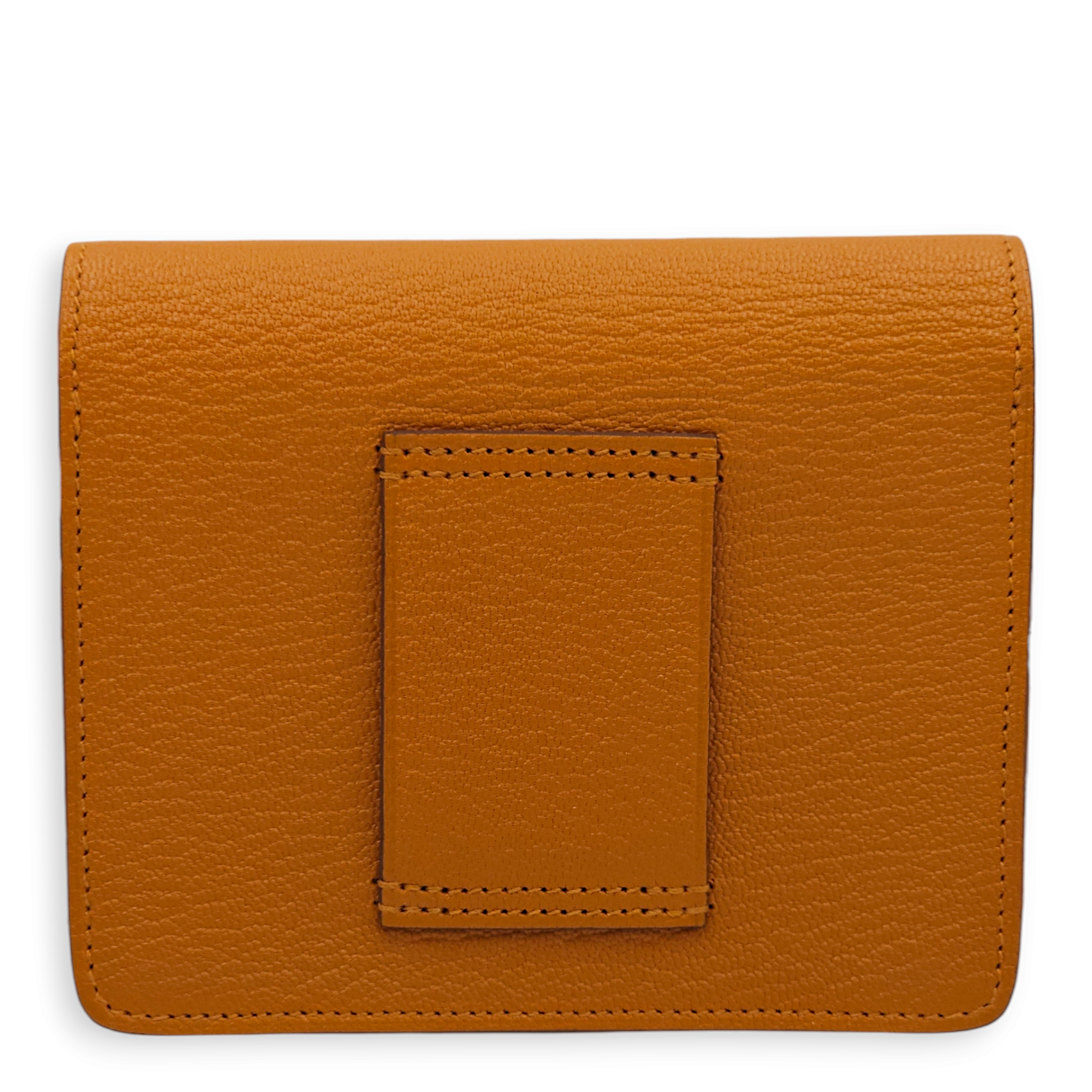 Roulis Slim Camel Wallet in Chevre Mysore, Permabrass hardware