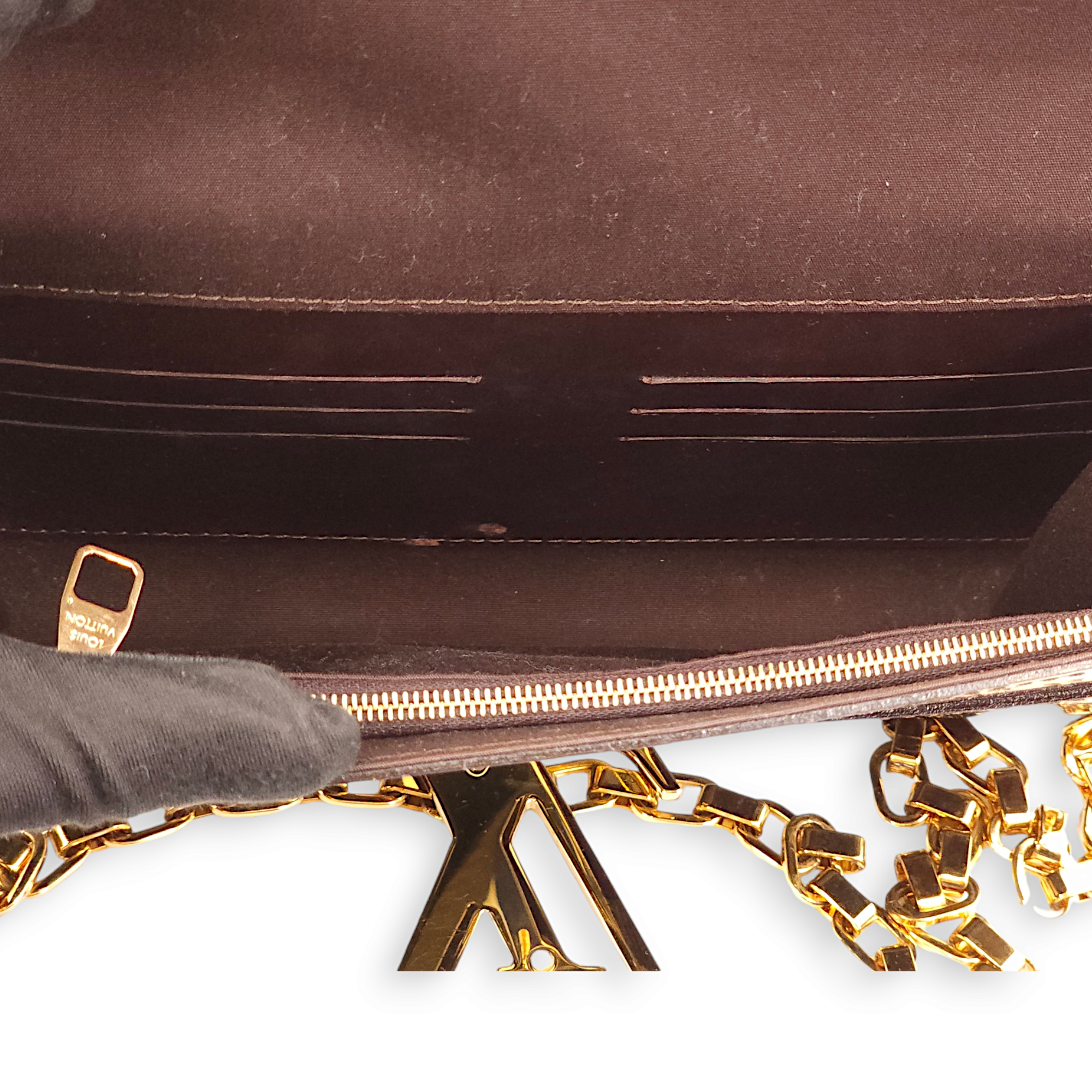 Chain Louise Clutch GM Amarante Shoulder Bag in Vernis, Gold hardware