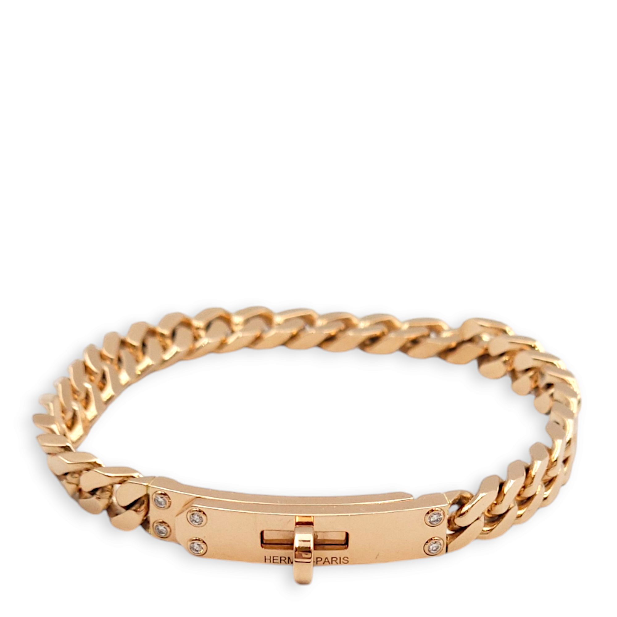 Kelly Gourmette TPM ST 6 Diamond, 0.08 Carat Bracelet in Rose Gold