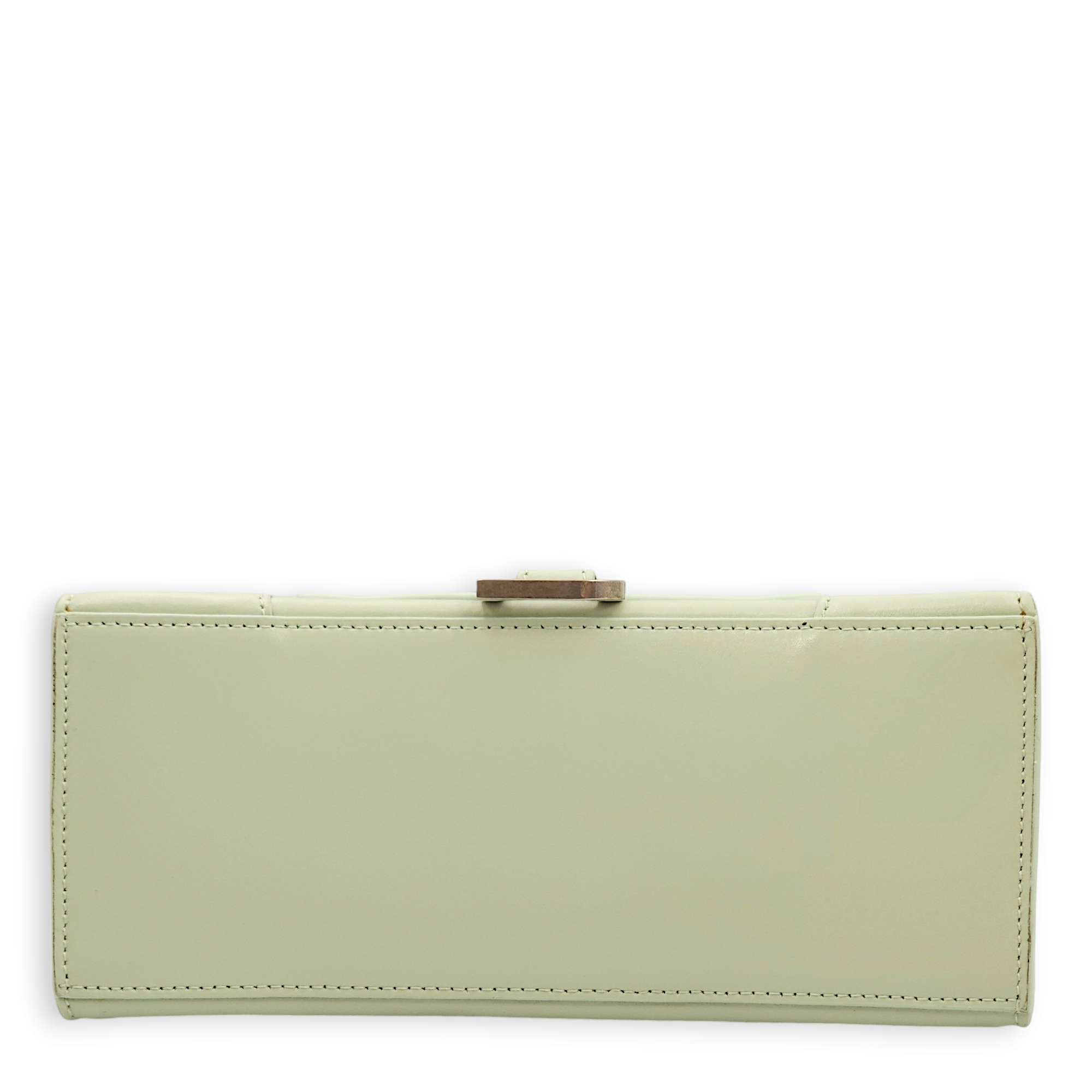 Hourglass Small Mint Green Top Handle Bag in Calfskin, Palladium hardware