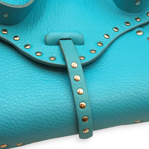 Poulbot Sky Blue Shoulder Bag in Calfskin, Palladium hardware