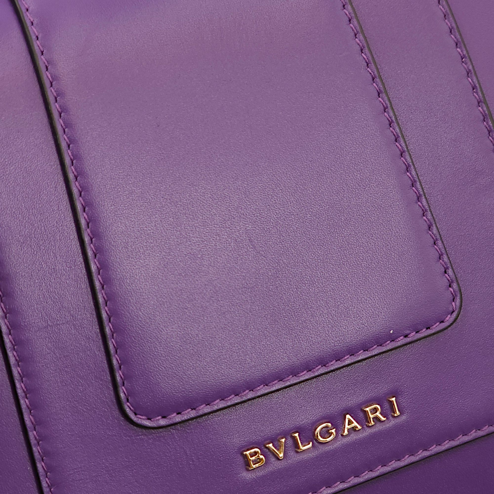 Serpenti Forever Purple Top Handle Bag in Calfskin, Gold hardware