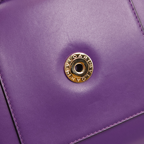 Serpenti Forever Purple Top Handle Bag in Calfskin, Gold hardware