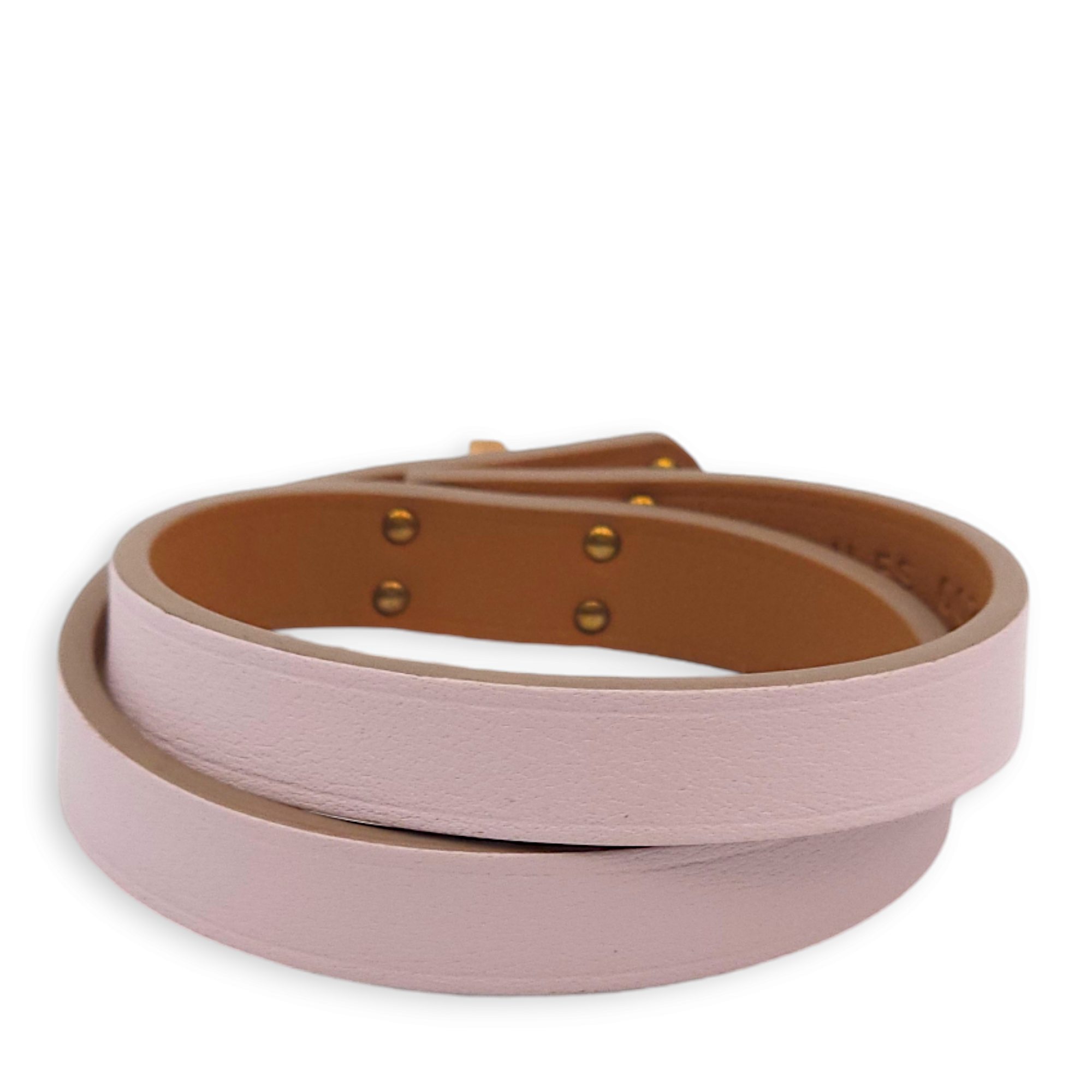 Mini Kelly Double Tour T2 Mauve Pale Bracelet in Swift, Rose Gold hardware