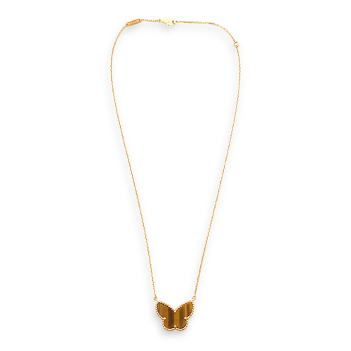 Lucky Alhambra Butterfly Necklace in Tiger's Eye