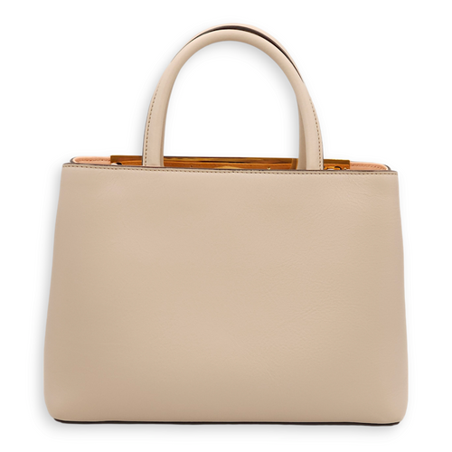 Petite 2Jours Beige/Pink Top Handle Bag in Calfskin, Gold hardware