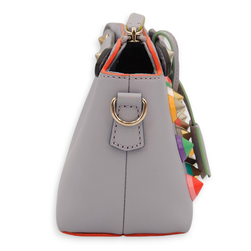 Studded Mini By The Way Satchel Purple Crossbody Bag in Calfskin, Palladium hardware