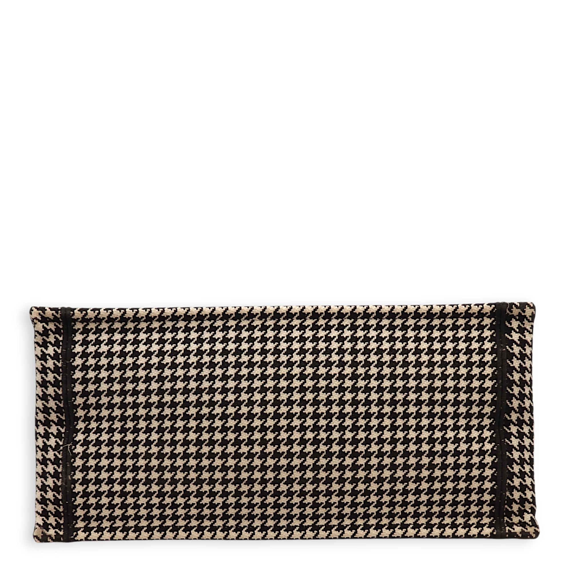 Houndstooth Book Tote Medium Black/White Tote Bag in Canvas