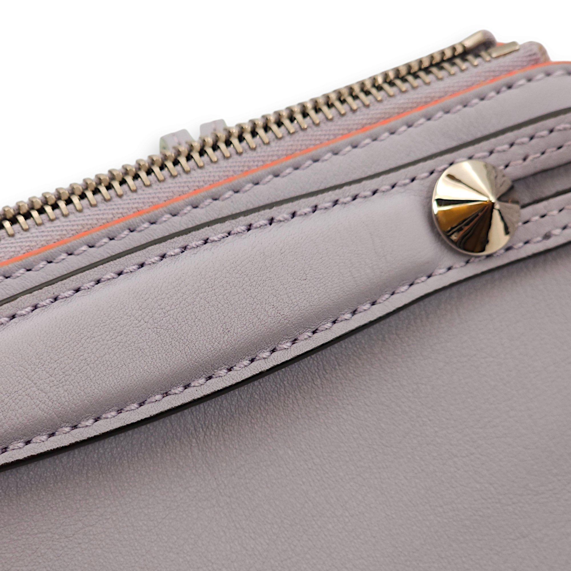 Studded Mini By The Way Satchel Purple Crossbody Bag in Calfskin, Palladium hardware