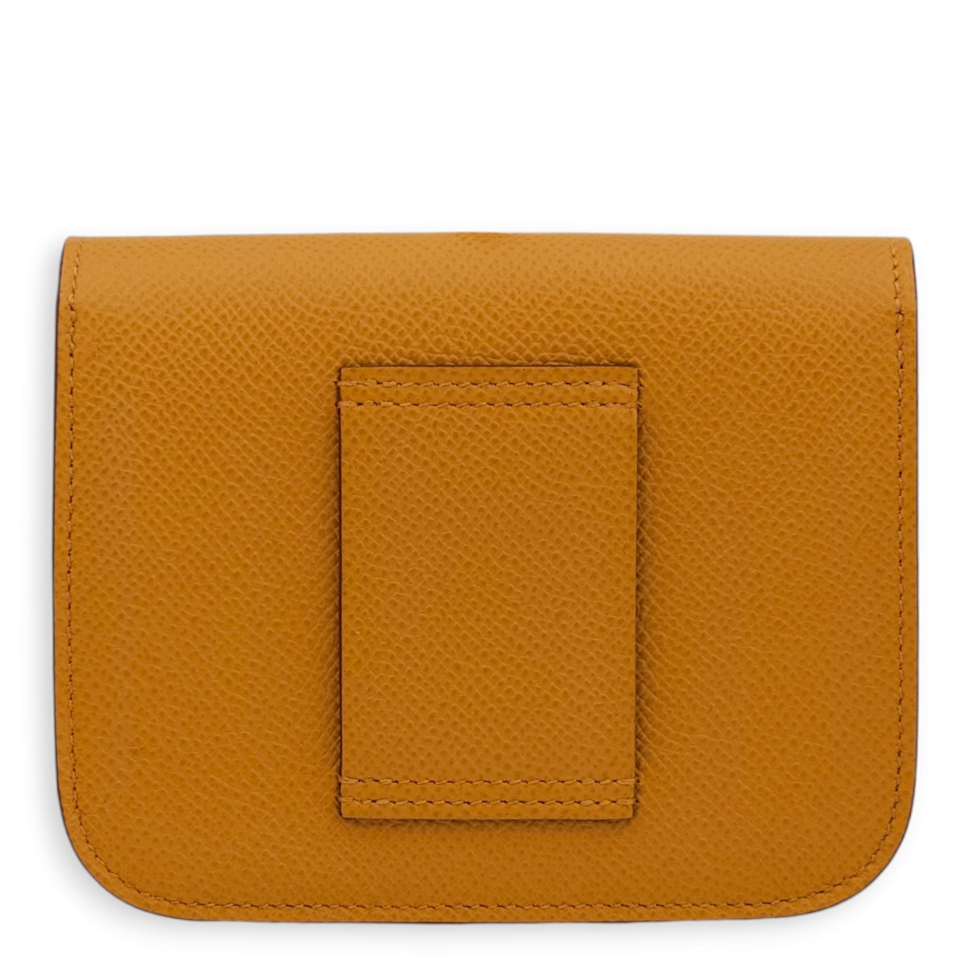 Constance Slim Sesame Wallet in Epsom, Gold hardware