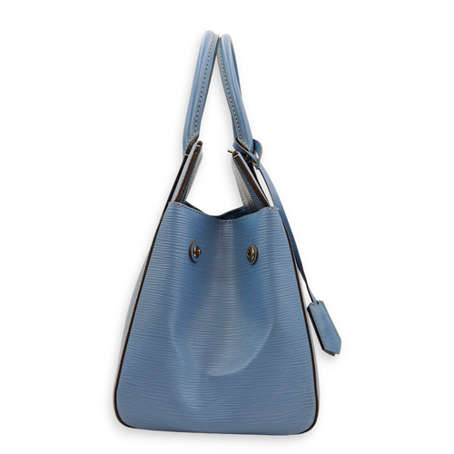 Marly Blue Top Handle Bag in Epi Leather, Palladium hardware