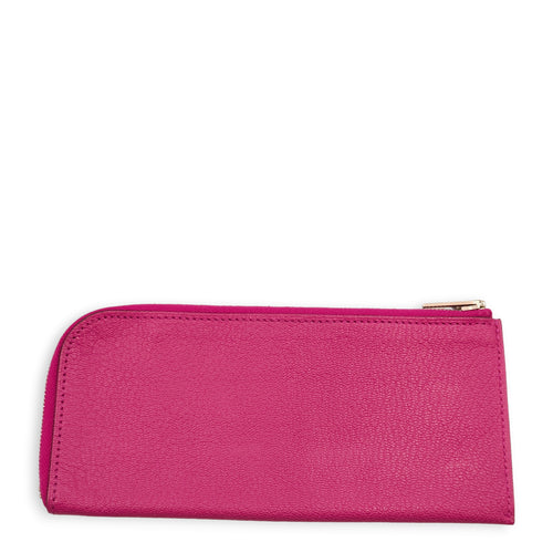 Remix Medium Rose Pourpre Wallet in Chevre Mysore, Palladium hardware