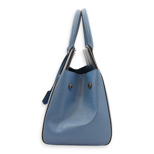 Marly Blue Top Handle Bag in Epi Leather, Palladium hardware