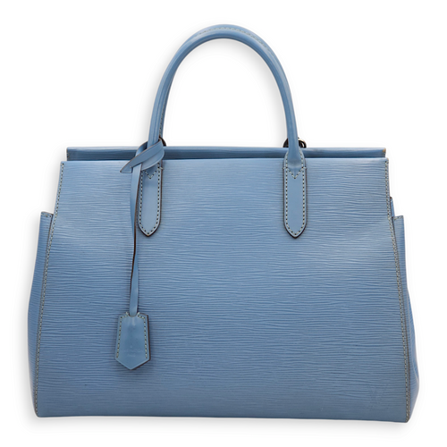 Marly Blue Top Handle Bag in Epi Leather, Palladium hardware