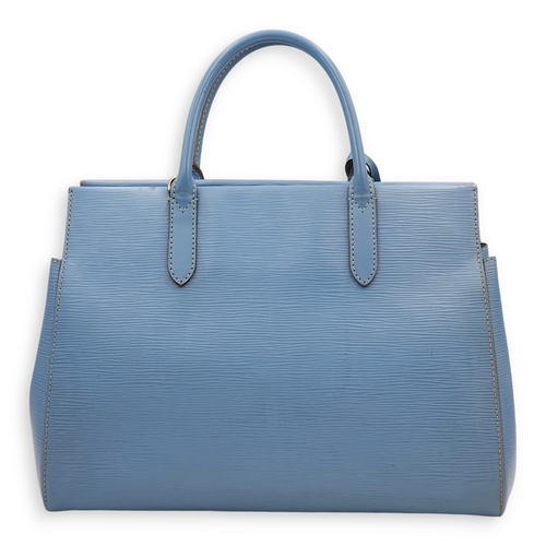 Marly Blue Top Handle Bag in Epi Leather, Palladium hardware