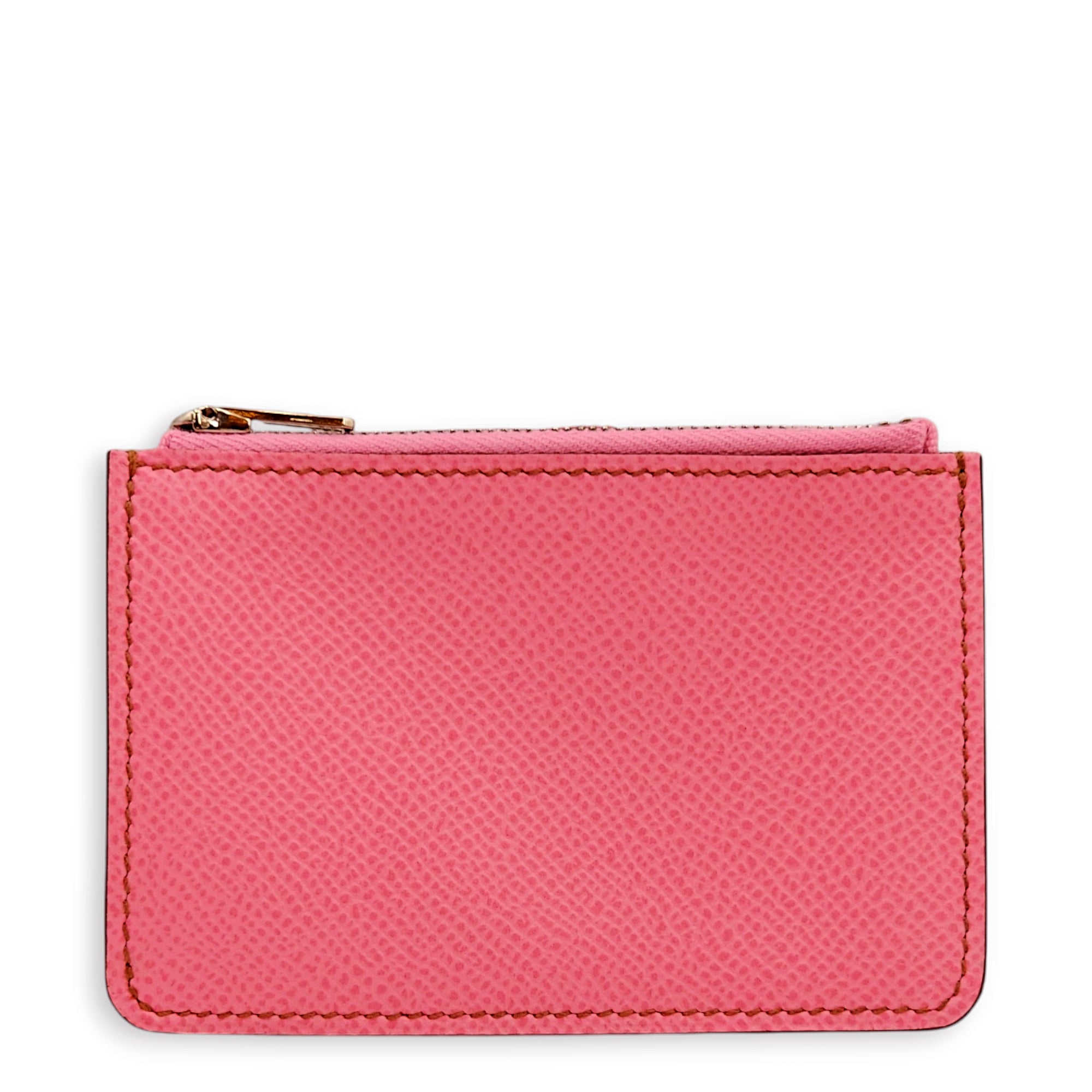 Constance Slim Pink Wallet in Epsom, Palladium hardware