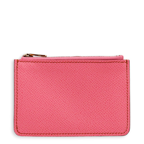 Constance Slim Pink Wallet in Epsom, Palladium hardware