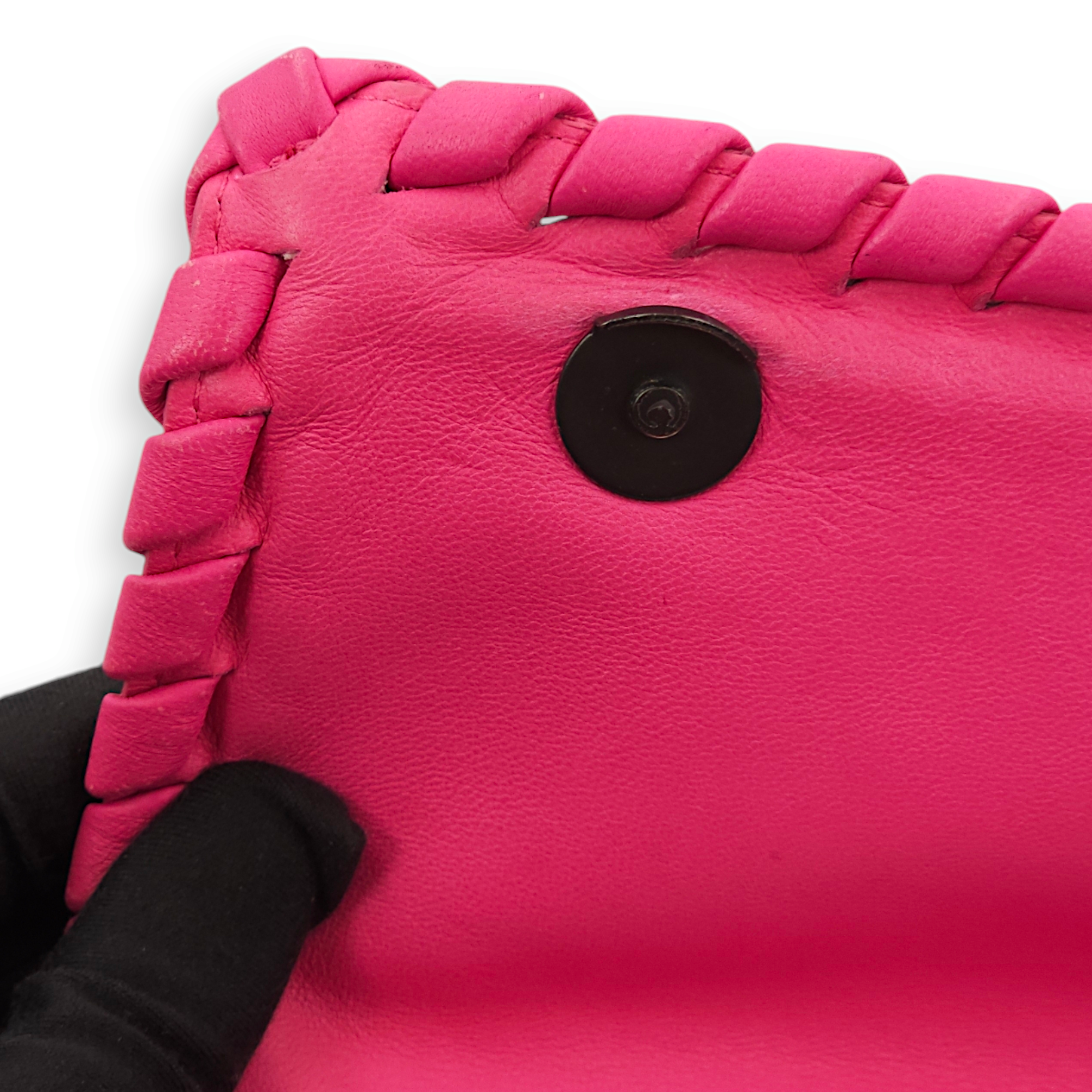 Olimpia Fuschia Shoulder Bag in Nappa Leather, Brunito hardware