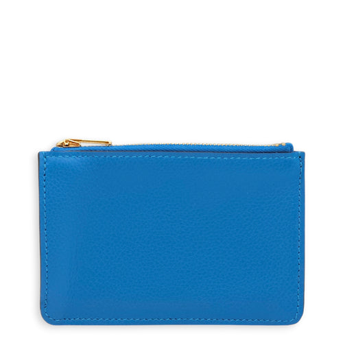 Constance Slim Blue Hydra Wallet in Evercolor, Gold hardware