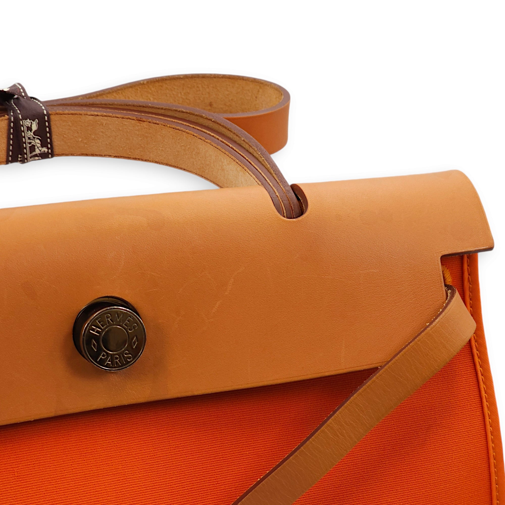 Herbag 31 Orange in Toile/Vache Hunter, Palladium hardware