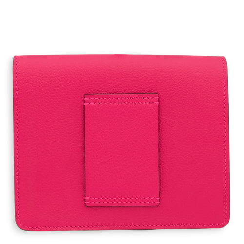 Roulis Slim Verso Rose Mexico/Rouge Sellier Wallet in Evercolor, Palladium hardware