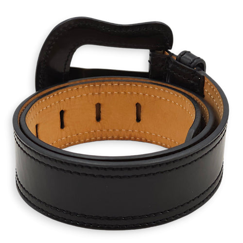 Buckle B Belt 70cm Black Belt in Patent Leather, Gold hardware