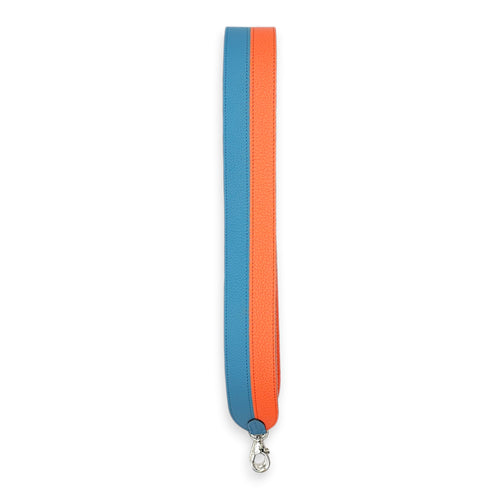 Bi-colour Bag Strap Orange/Blue Bag Accessory in Calfskin, Palladium hardware