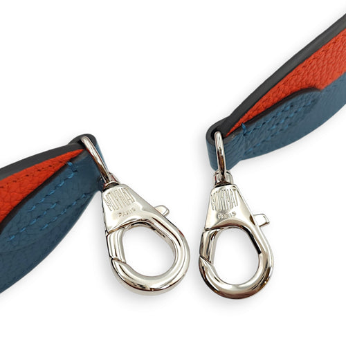 Bi-colour Bag Strap Orange/Blue Bag Accessory in Calfskin, Palladium hardware