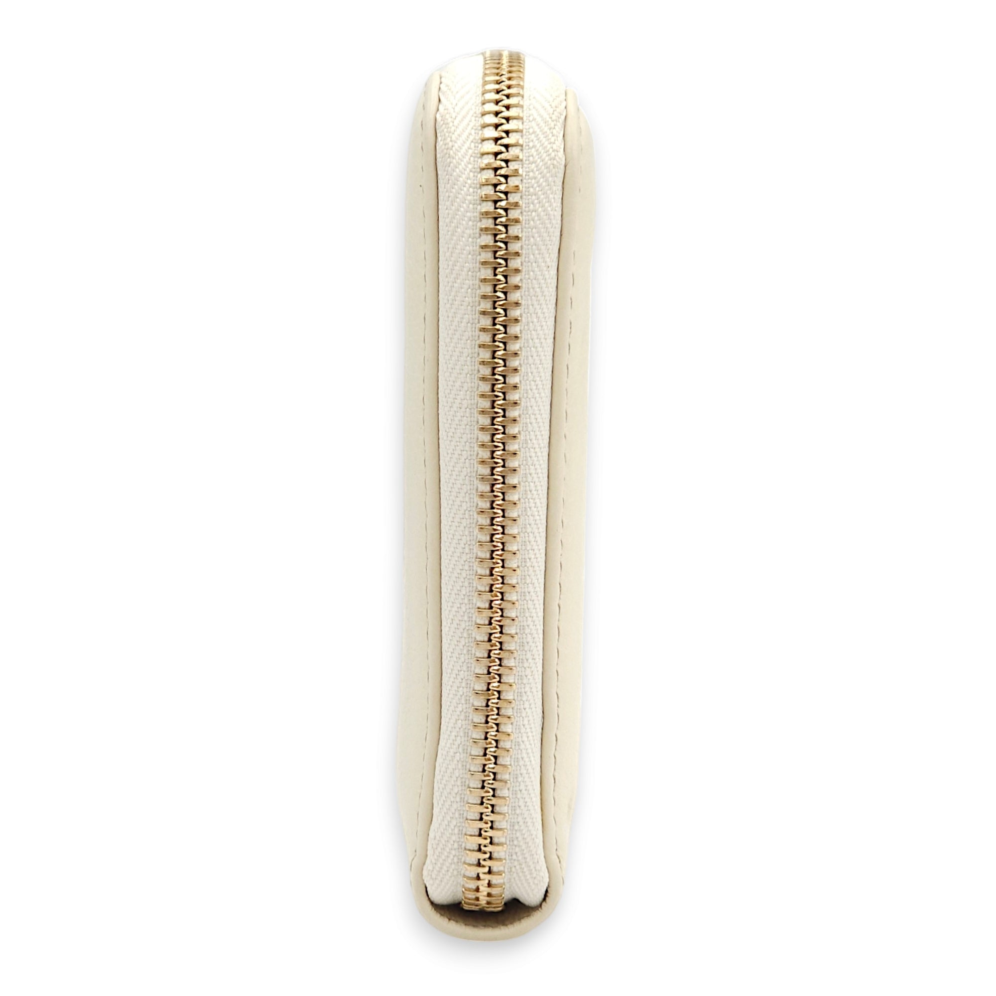 Soho Zipped Around Organiser Cream Pouch in Boar Leather, Gold hardware